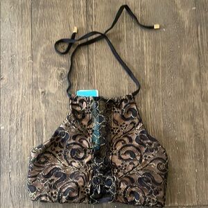 Beach Bunny Luxe Black and Gold Bikini